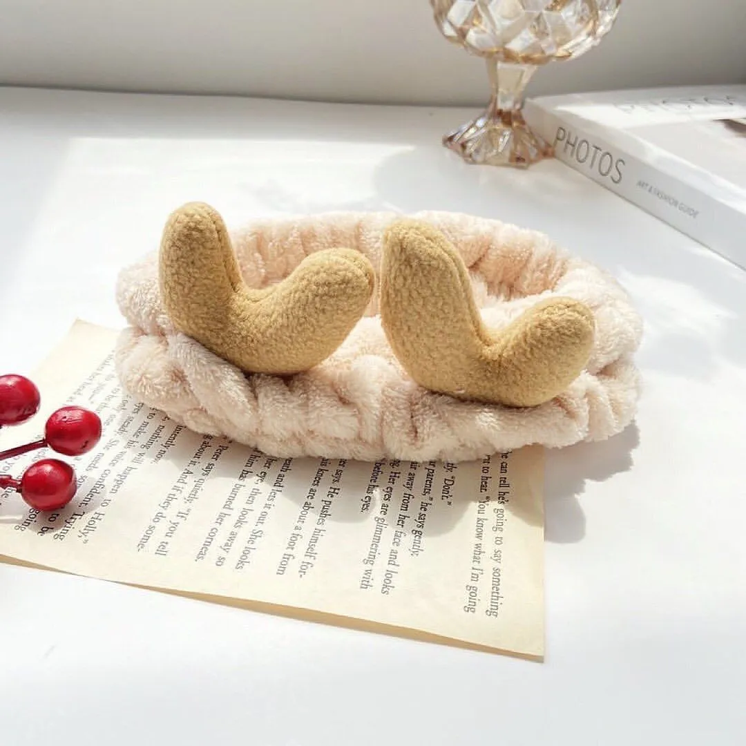 Christmas Deer Horn Hair Band Plush Three-dimensional Face Wash Hair Bands