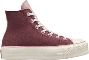 Converse Wmns Chuck Taylor All Star Lift Platform High Dark Wine Sneakers, Red