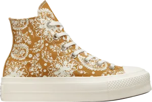 Converse Wmns Chuck Taylor All Star Platform High Fall Florals Sneakers - Wheat, Brown