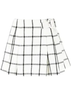 Cream Check Skort