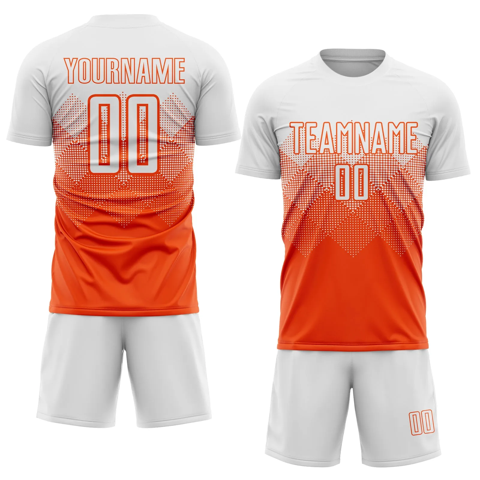 Custom Orange White Sublimation Soccer Uniform Jersey