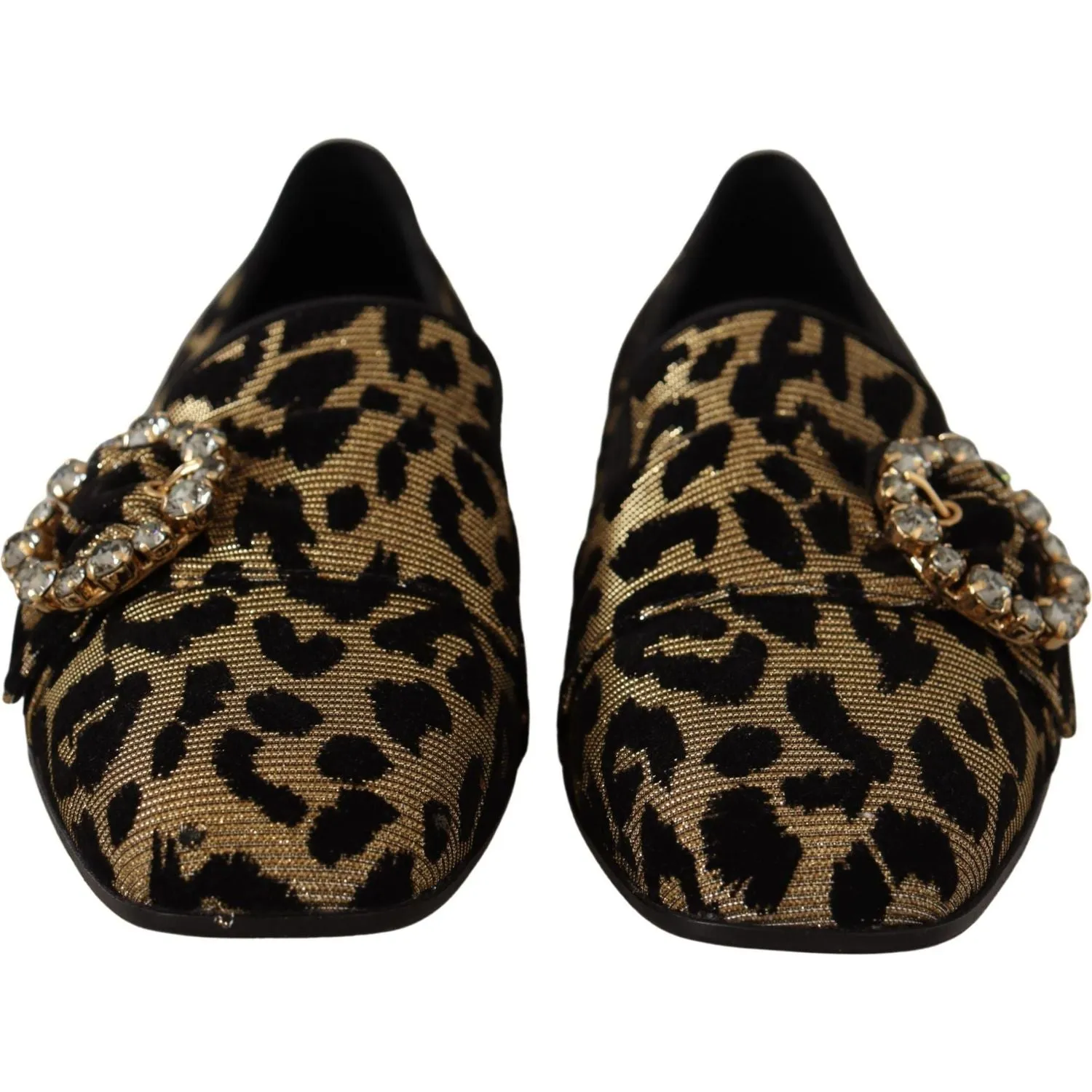 Dolce & Gabbana Elegant Leopard Crystal Gem Loafers