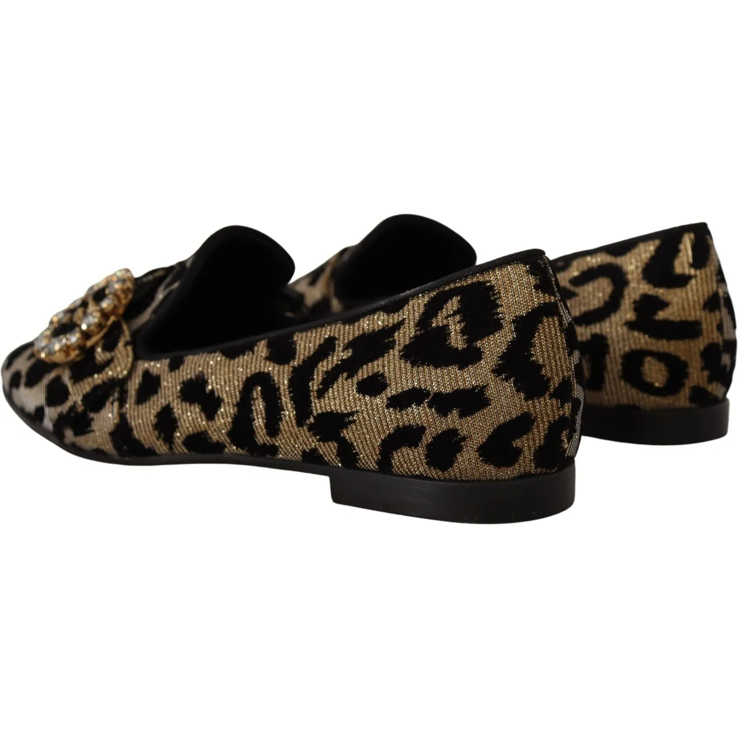 Dolce & Gabbana Elegant Leopard Crystal Gem Loafers