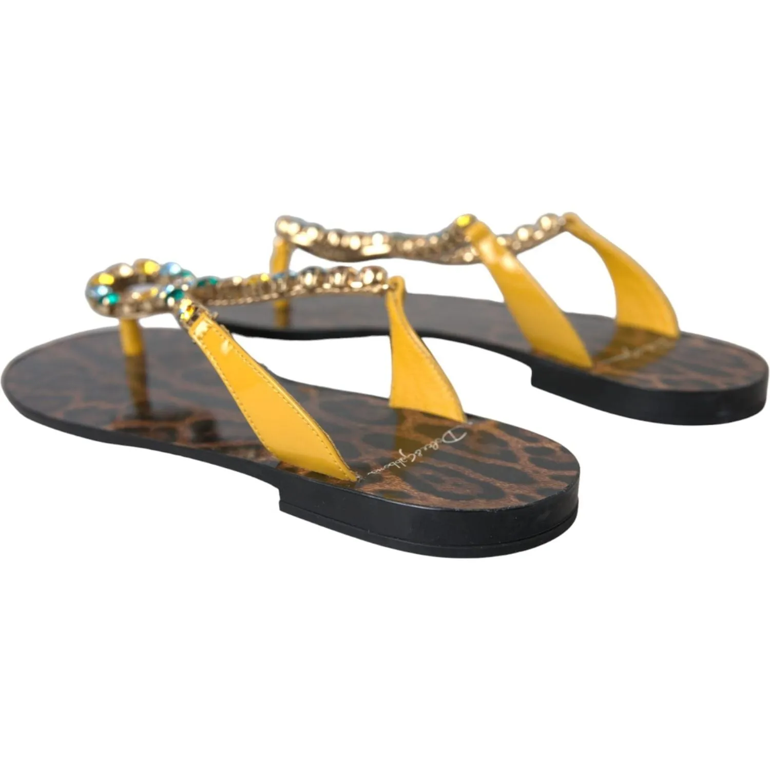 Dolce & Gabbana Multicolor Crystal Sandals Flip Flops Shoes