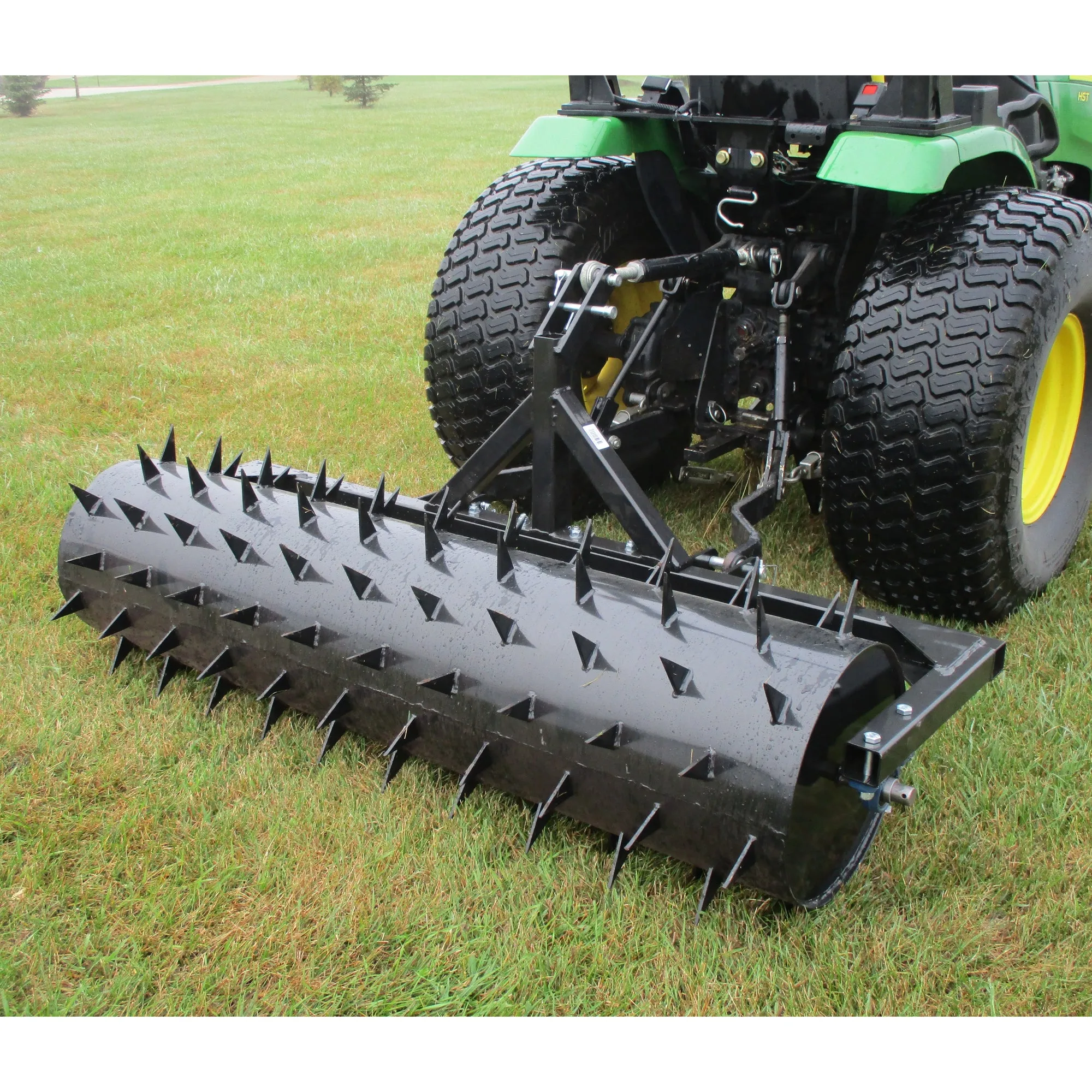 Field Tuff 60" 3-Point Spike Aerator – 126 Spikes & 40-Gallon Drum Capacity For Tractor