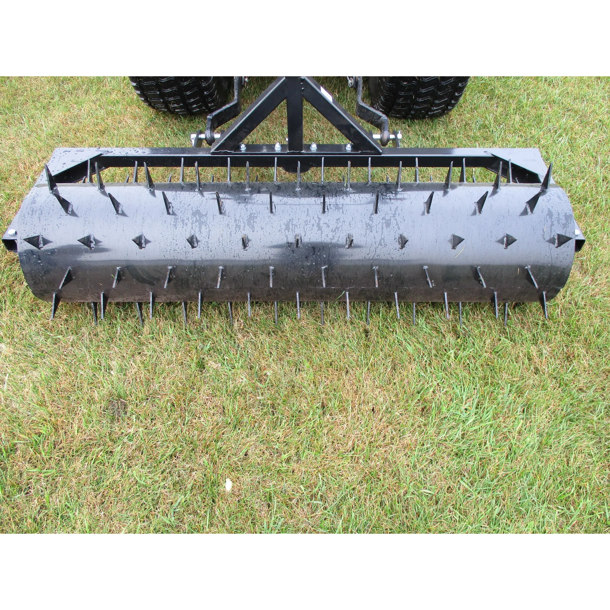 Field Tuff 60" 3-Point Spike Aerator – 126 Spikes & 40-Gallon Drum Capacity For Tractor