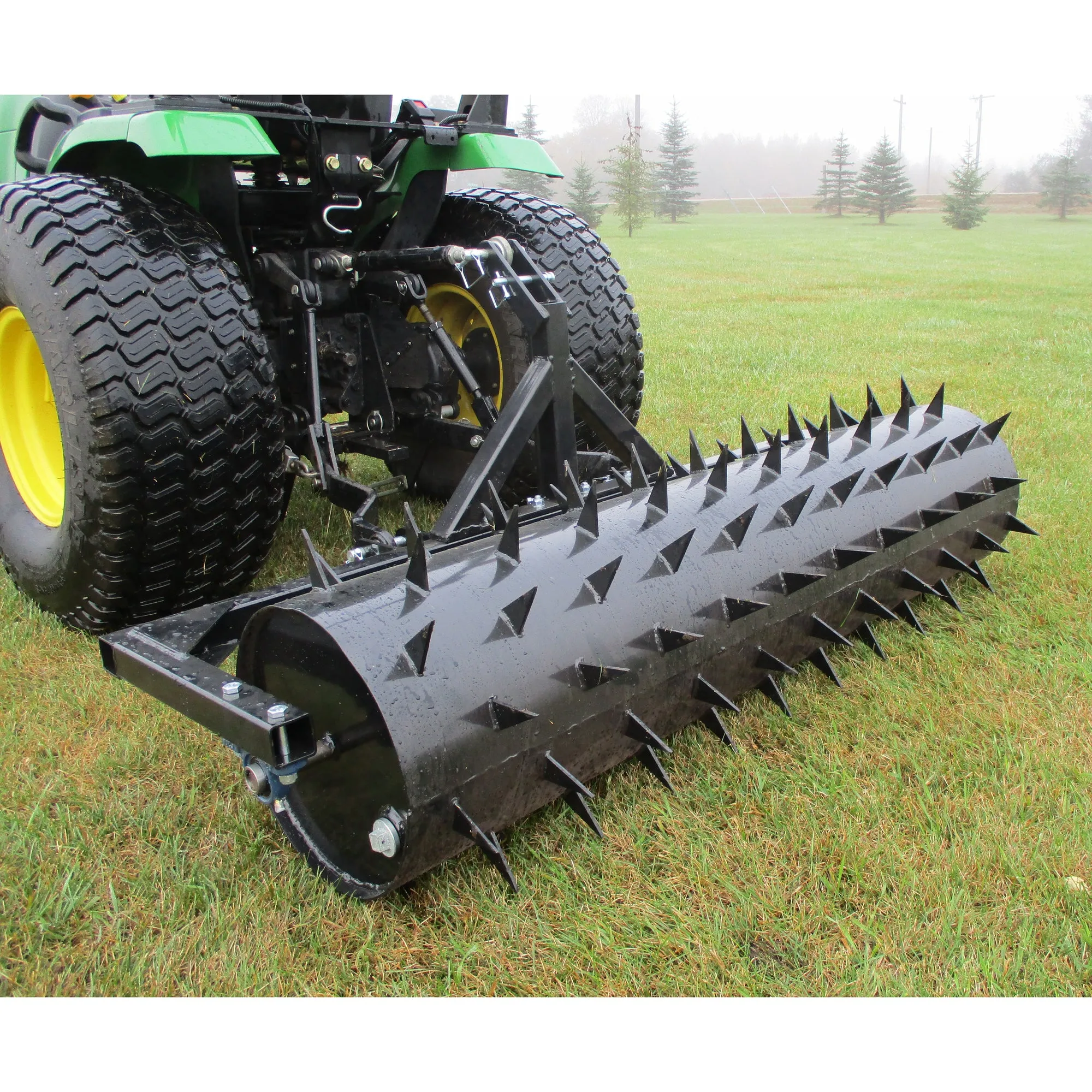 Field Tuff 60" 3-Point Spike Aerator – 126 Spikes & 40-Gallon Drum Capacity For Tractor