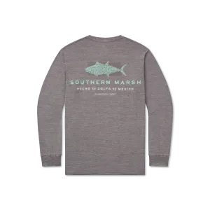 FieldTec™ Heathered Tee - Made in the Gulf - Tuna - Long Sleeve