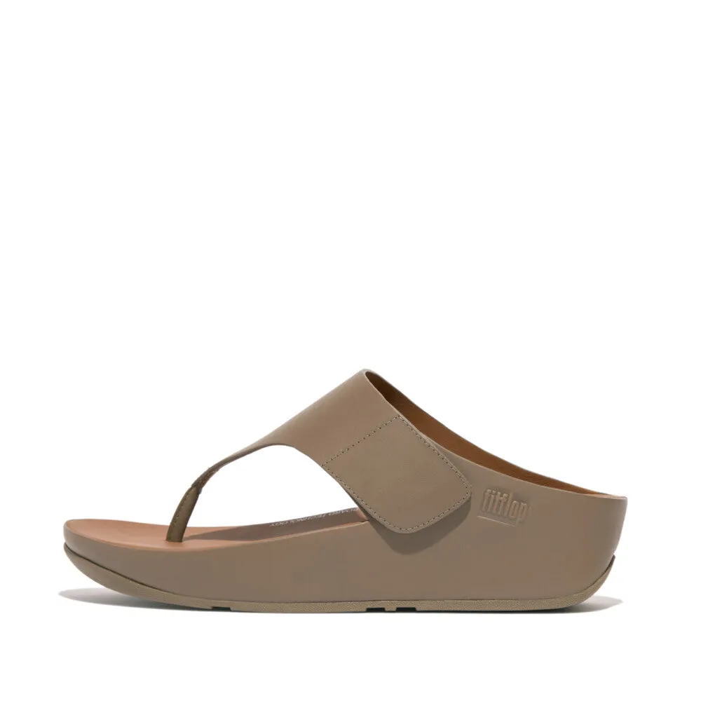 FitFlop Shuv Adjustable Leather Toe Post Grey