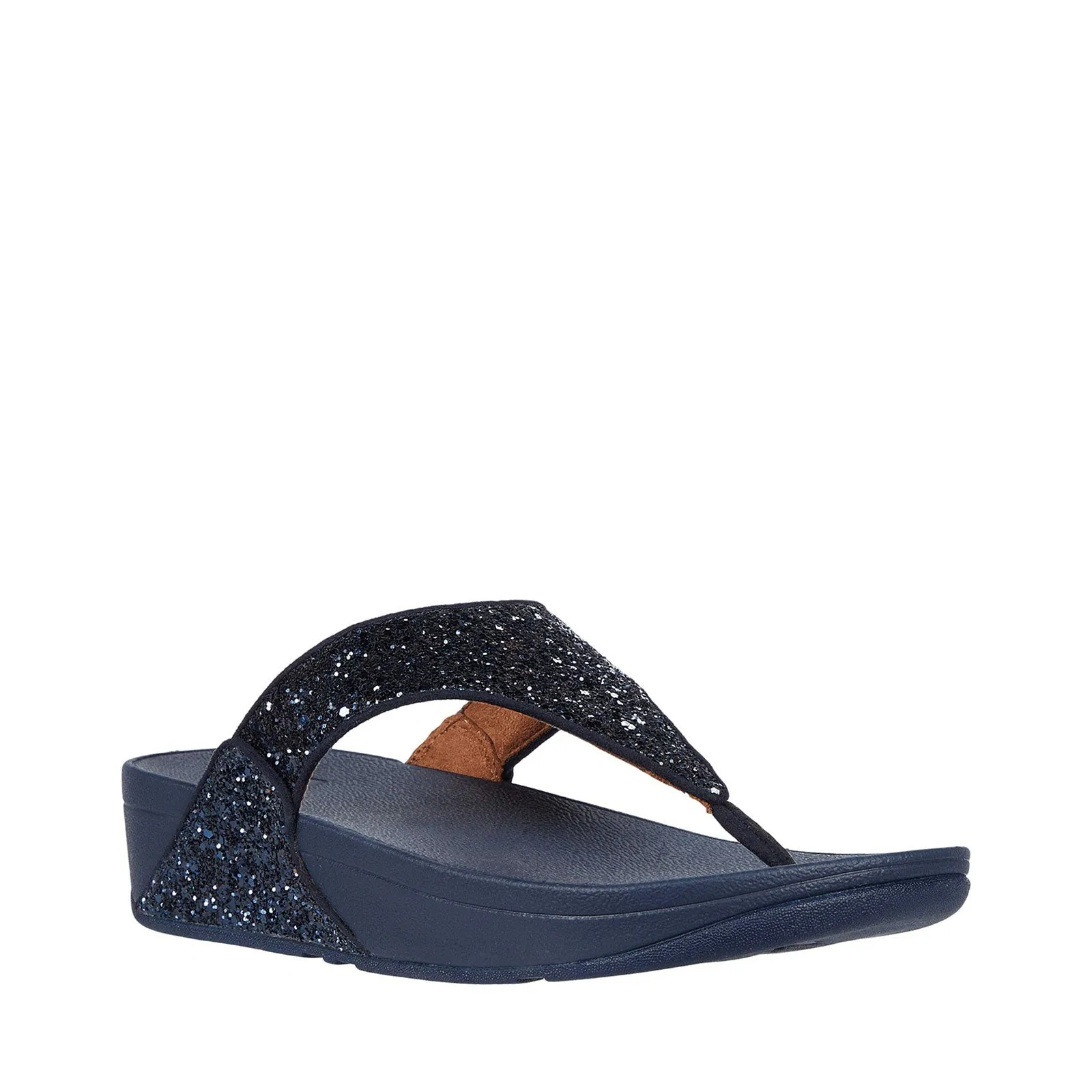 FitFlop X03399-045 LULU Glitter Toe-Thongs Midnight Navy