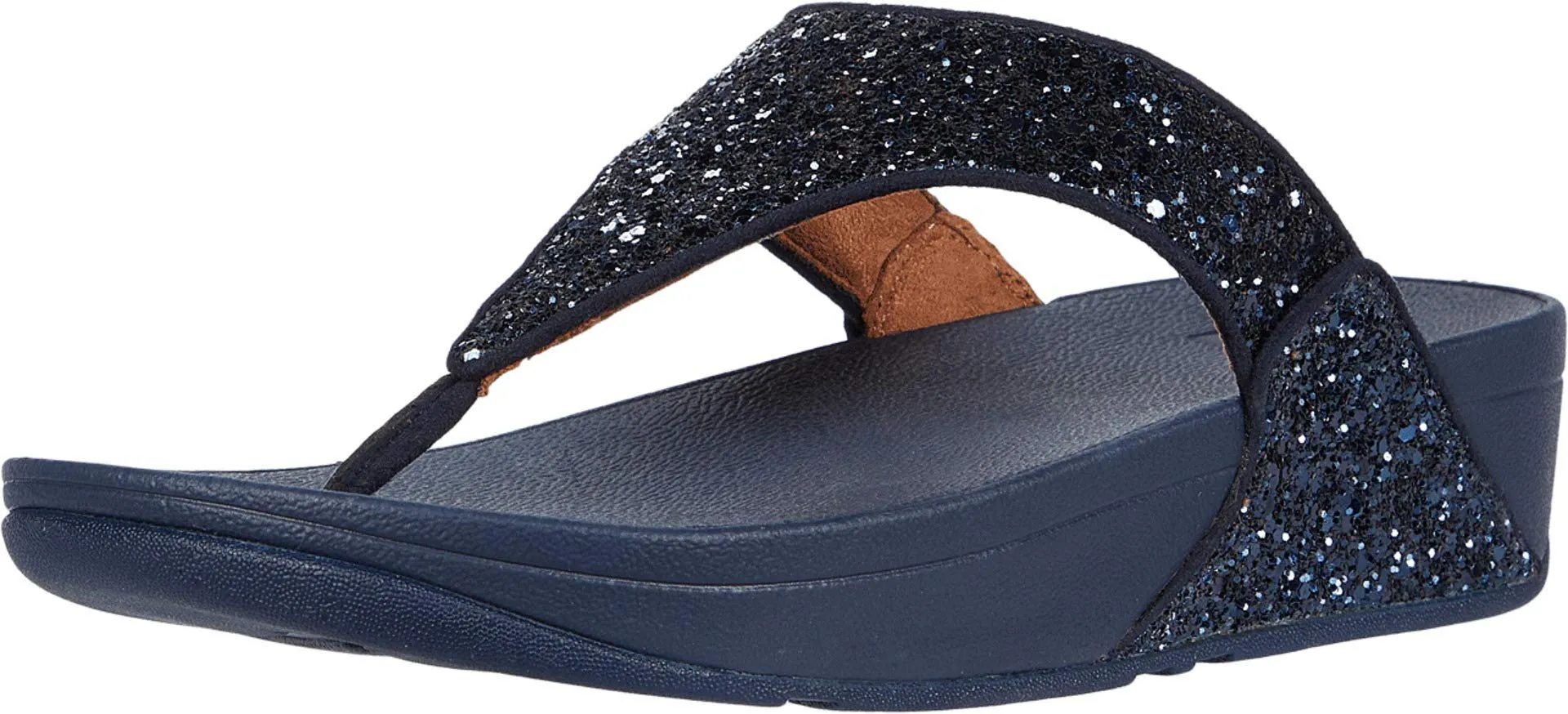 FitFlop X03399-045 LULU Glitter Toe-Thongs Midnight Navy