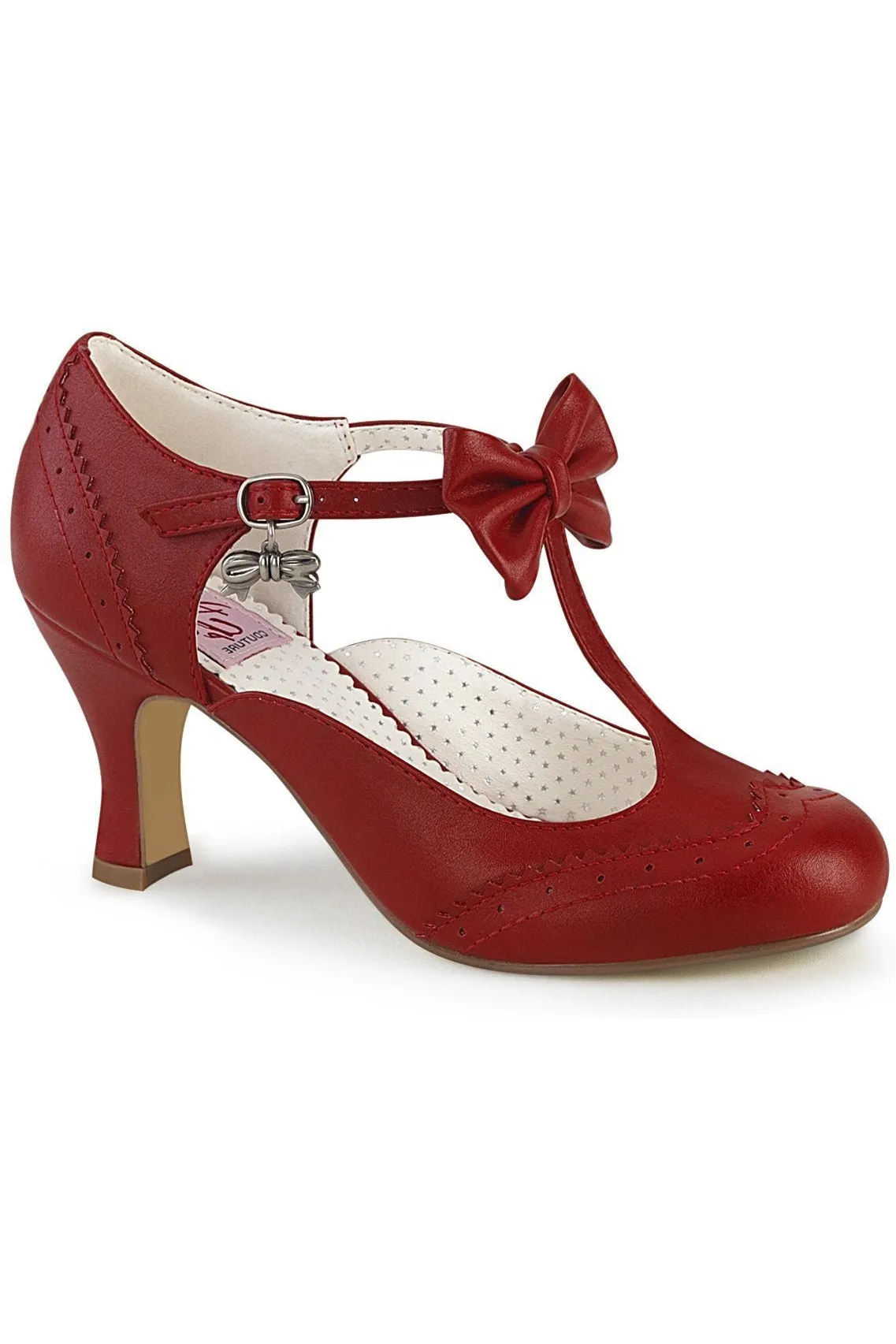 FLAPPER-11 Pump | Red Faux Leather