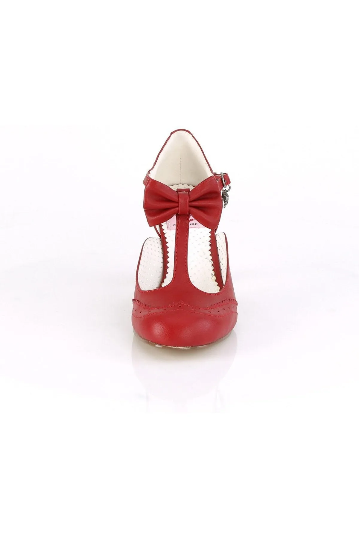 FLAPPER-11 Pump | Red Faux Leather