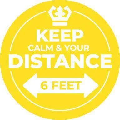 Floor Stickers: Keep Calm And Keep Your Distance - 8 inches Diameter