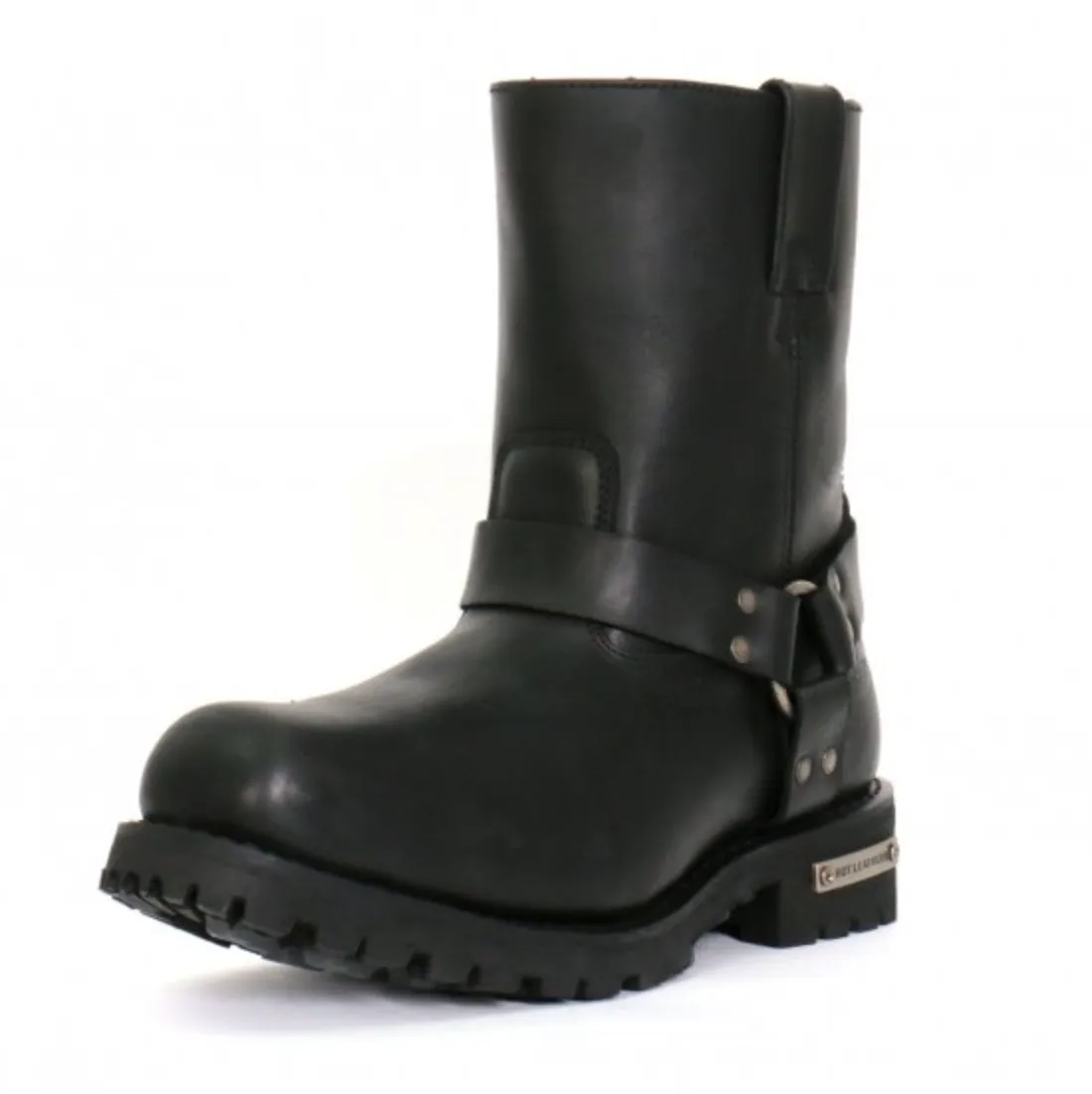 Genuine Leather Short Harness Cruiser Boots with side zip BTM1004