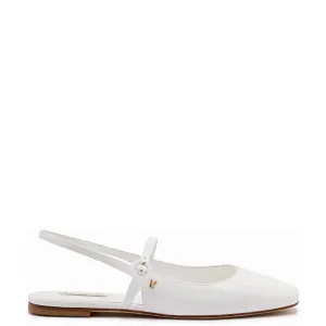 Georgina Ballet Flat In White Patent Leather