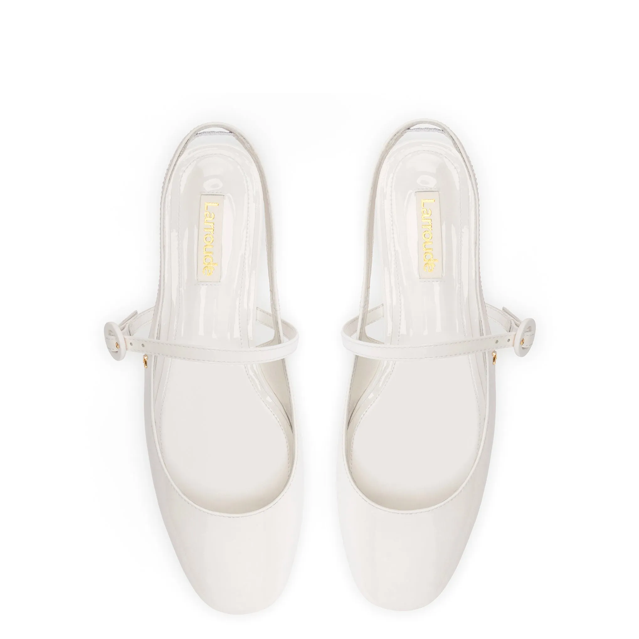 Georgina Ballet Flat In White Patent Leather