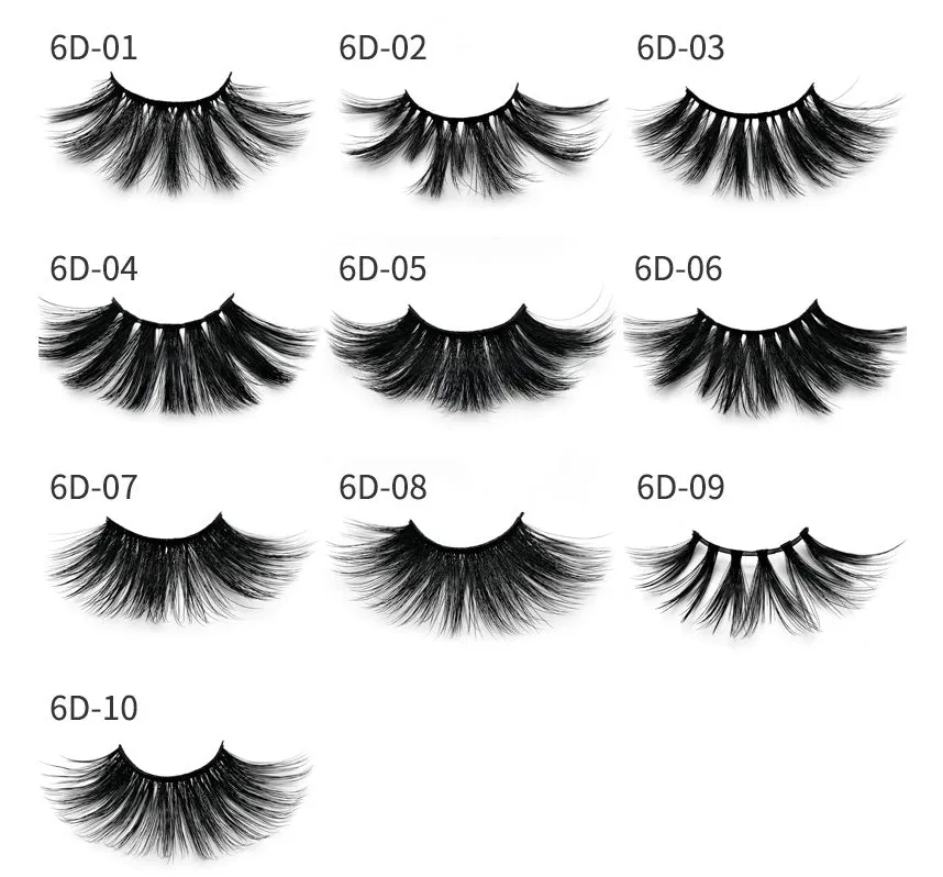 Glossy Winks 25mm mink false eye lashes 6D three-dimensional