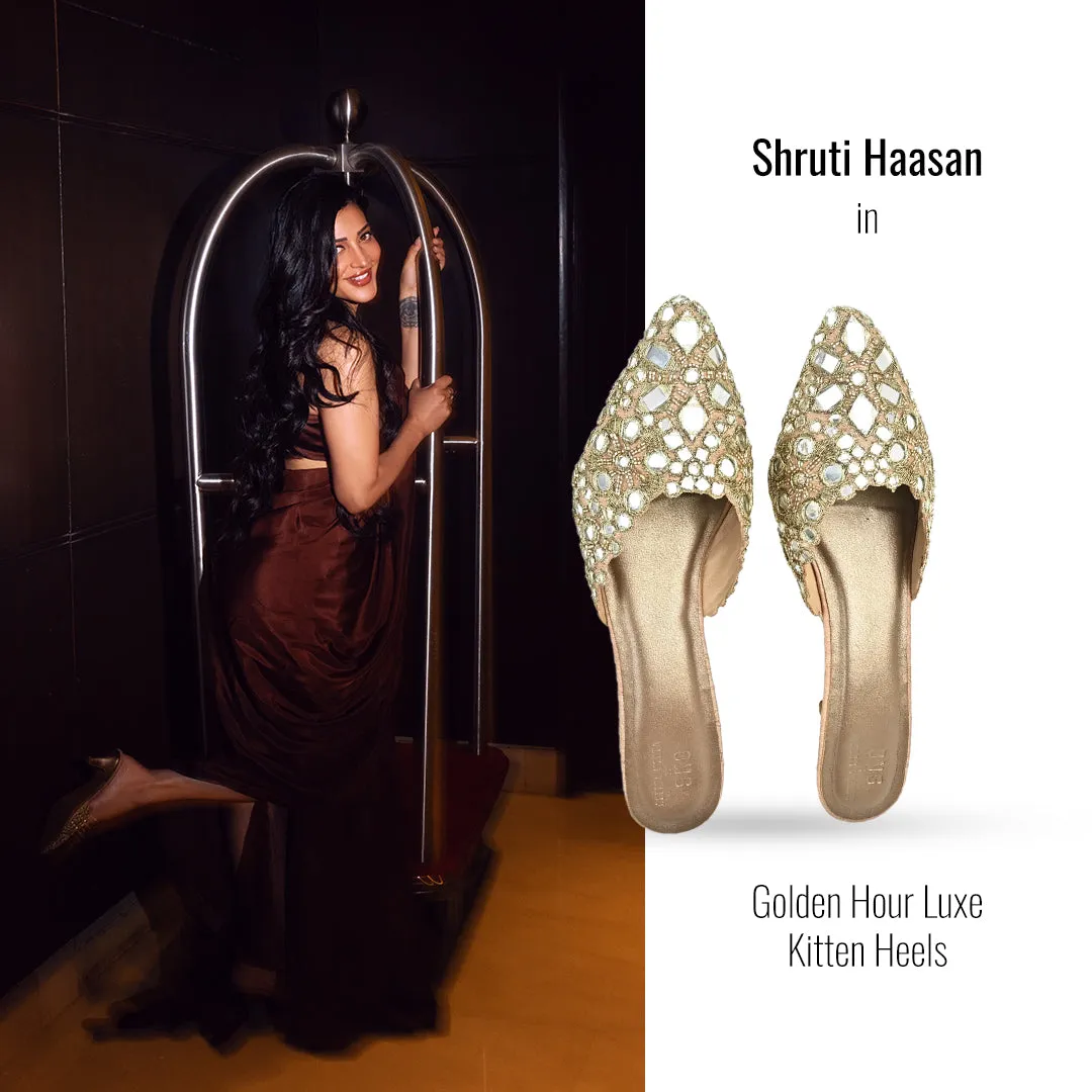 Golden Hour Kitten Heels For Women