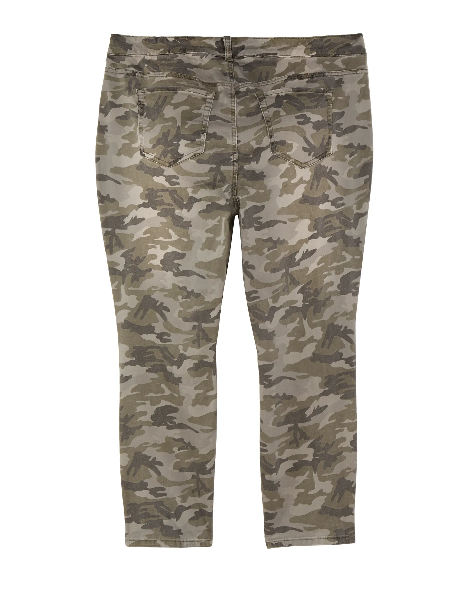 Gowanus Camo Print Jean with Double Zipper Detail | Olive Green