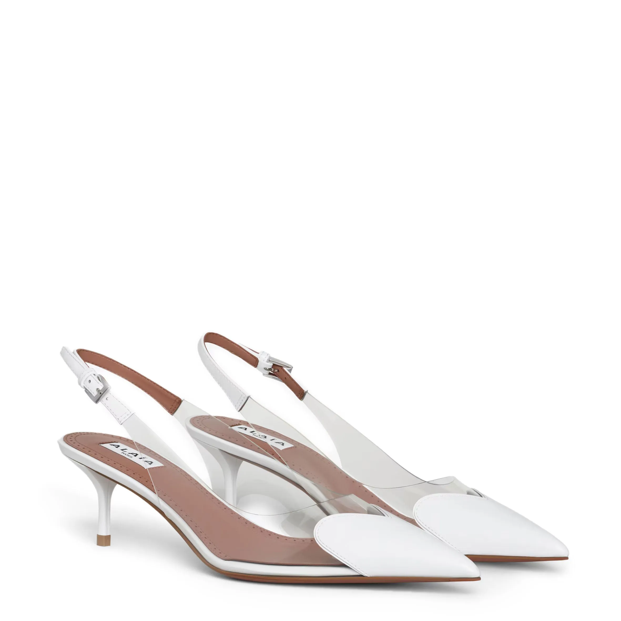 Heart 55 Slingback, White