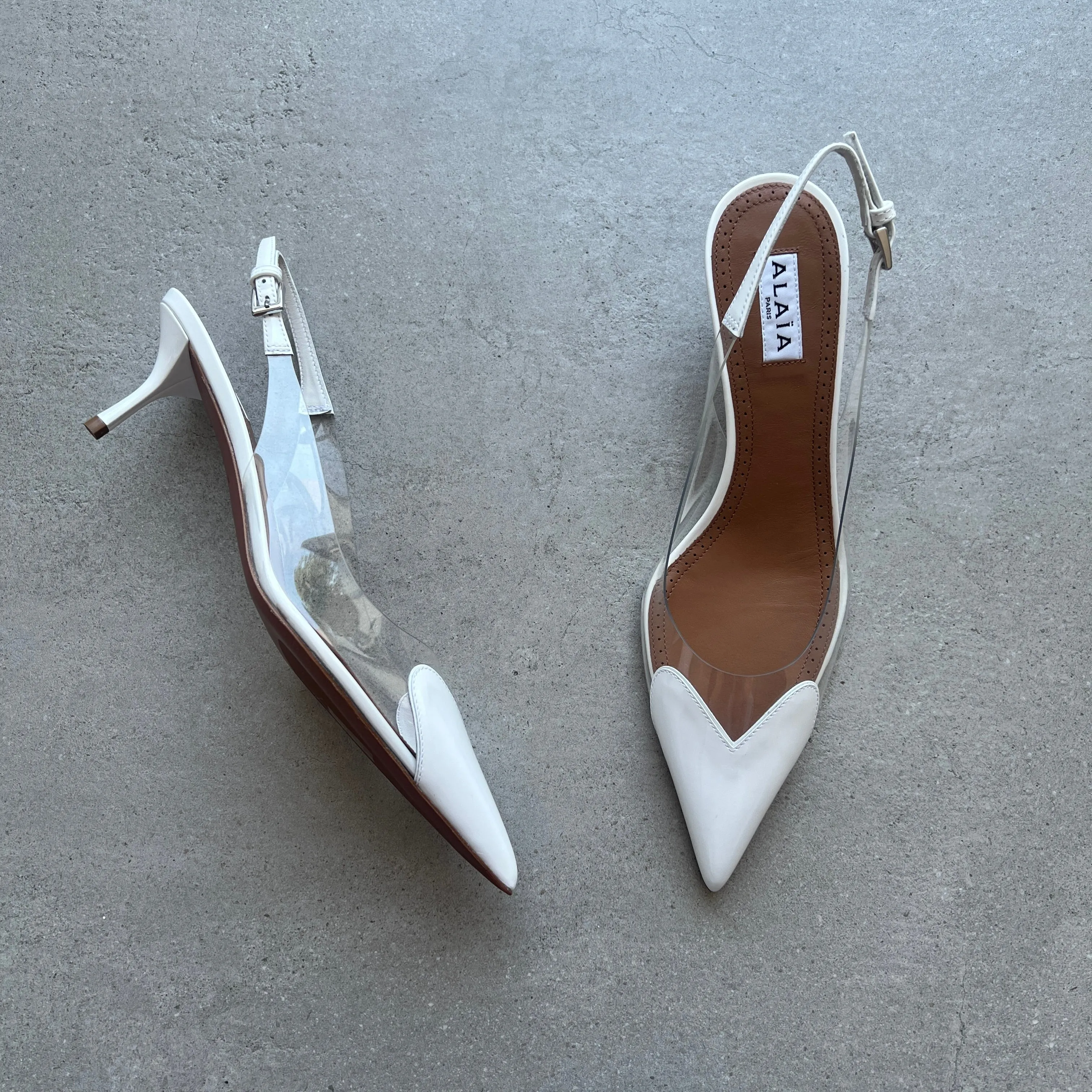 Heart 55 Slingback, White