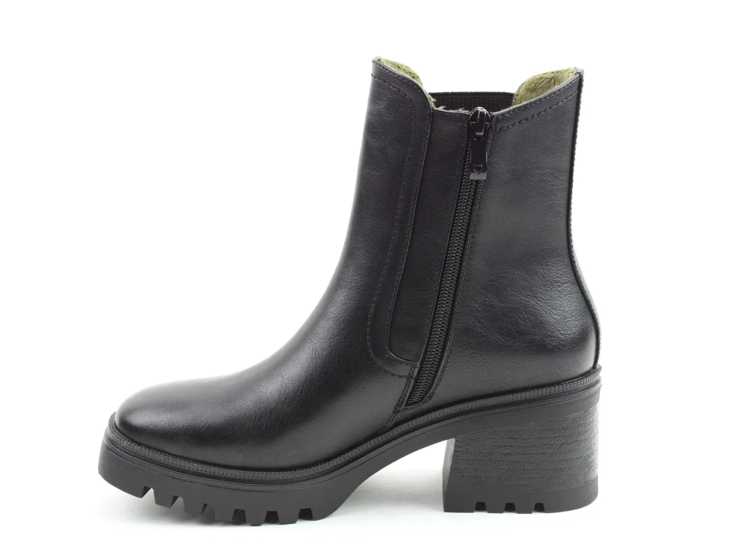 Heavenly Feet Clemmy2 Womens Black Zip Up Chelsea Style Ankle Boots