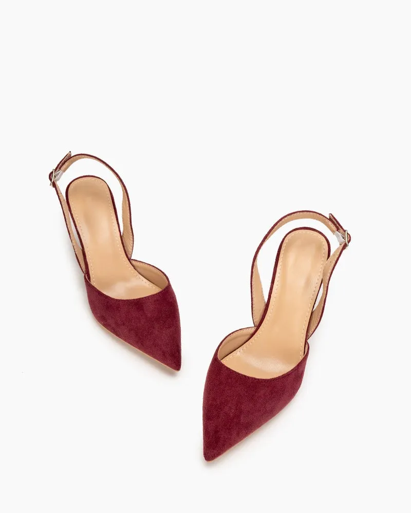 High Heel Minimalist Suede Pointed Toe Pumps