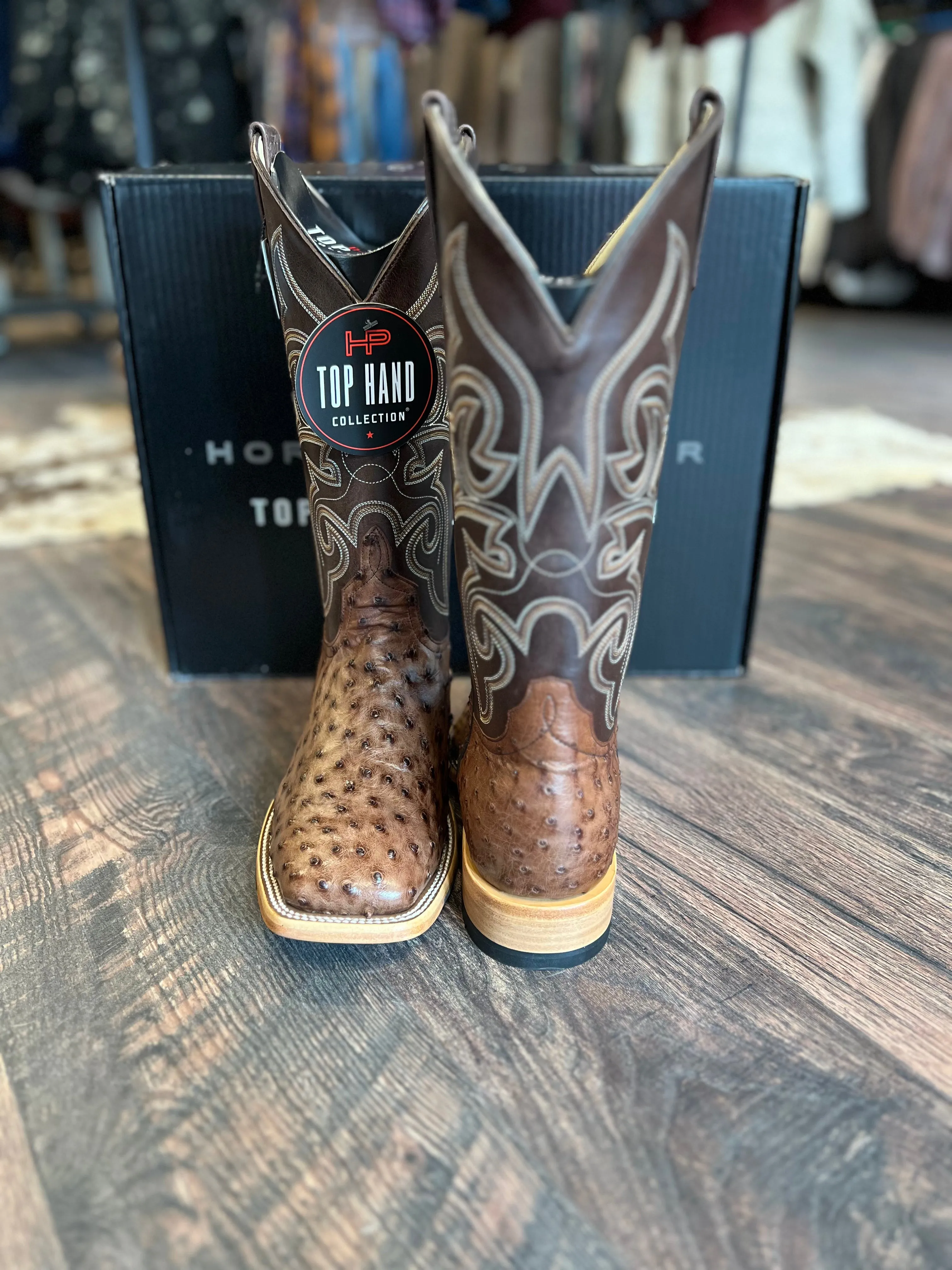 Horse Power Men's Kango Tobacco Full Quill Ostrich Boots