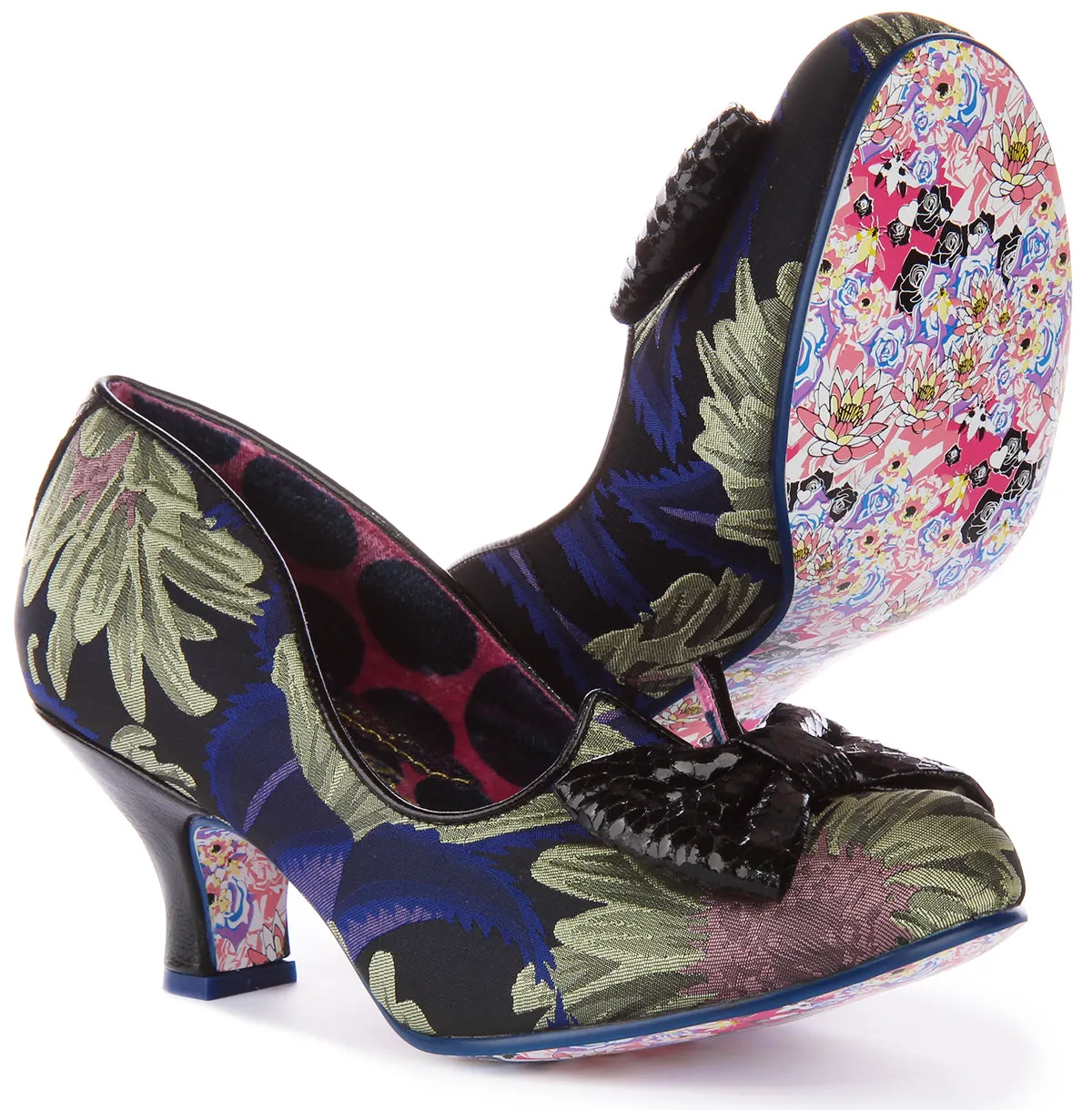 Irregular Choice Dazzle Razzle In Black Flower For Women