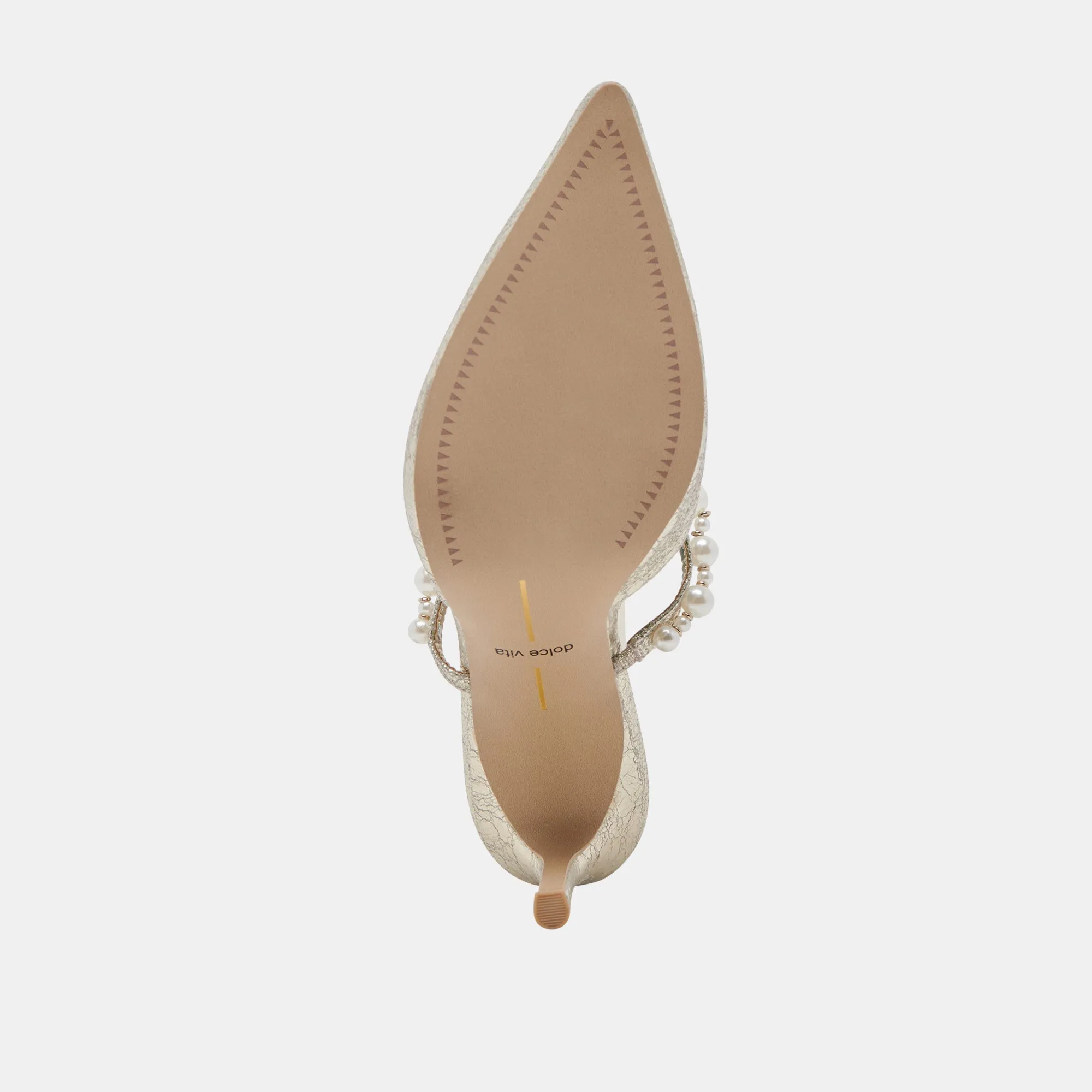 KANIKA HEELS VINTAGE GOLD PEARLS