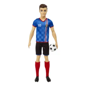 Ken Soccer Doll, Cropped Hair, #10 Uniform, Soccer Ball, Cleats, Socks, 3 & Up