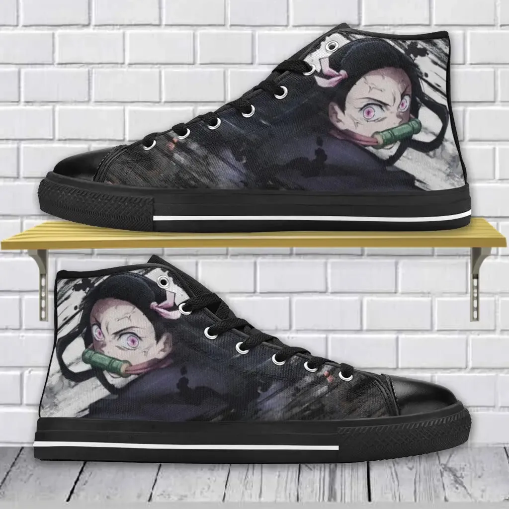 Kimetsu no yaiba Demon Slayer Nezuko Kamado Shoes High Top Sneakers for Kids and Adults