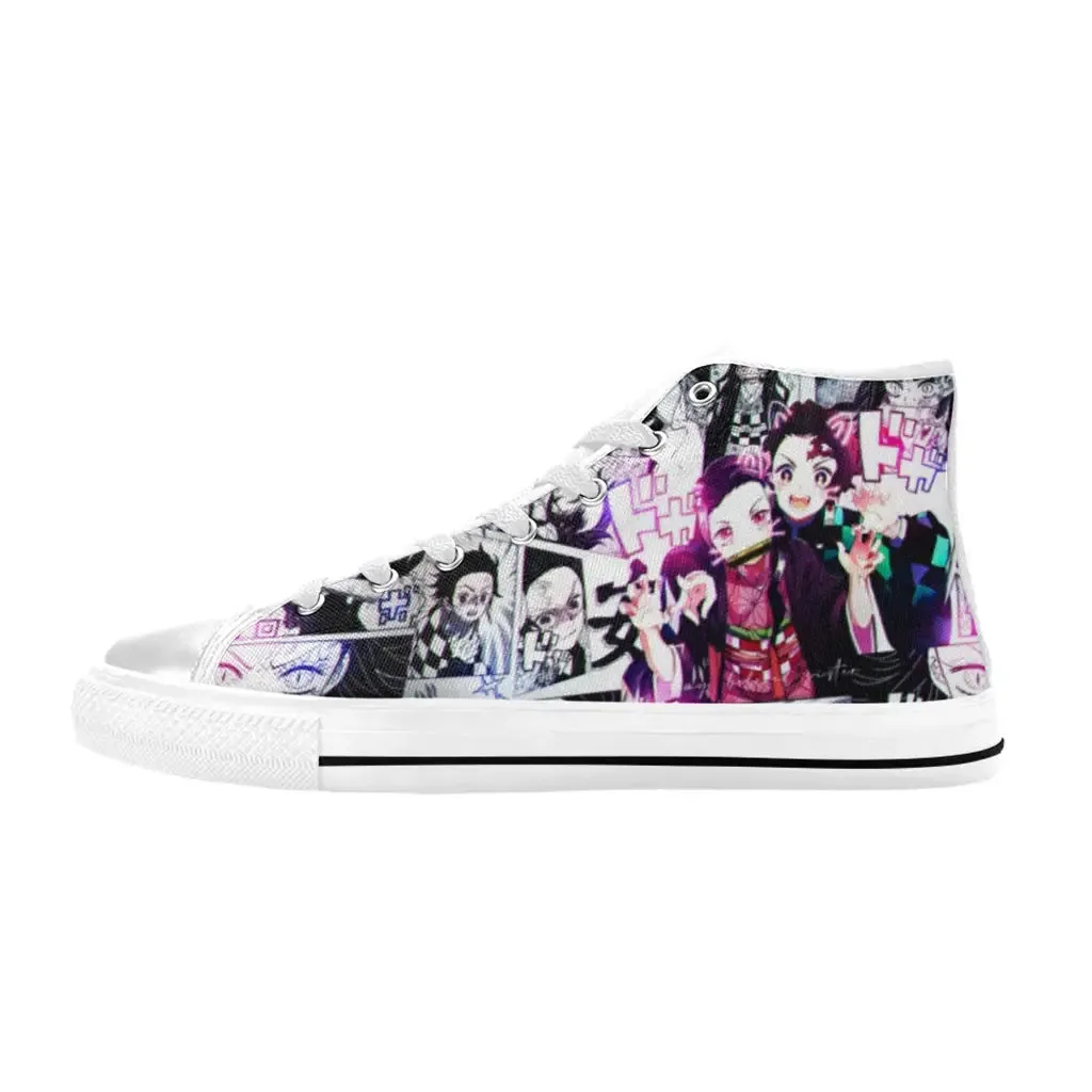 Kimetsu no yaiba Demon Slayer Nezuko Tanjiro Kamado Shoes High Top Sneakers for Kids and Adults