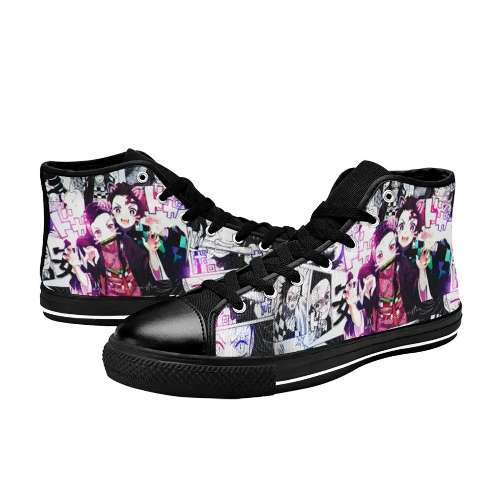 Kimetsu no yaiba Demon Slayer Nezuko Tanjiro Kamado Shoes High Top Sneakers for Kids and Adults