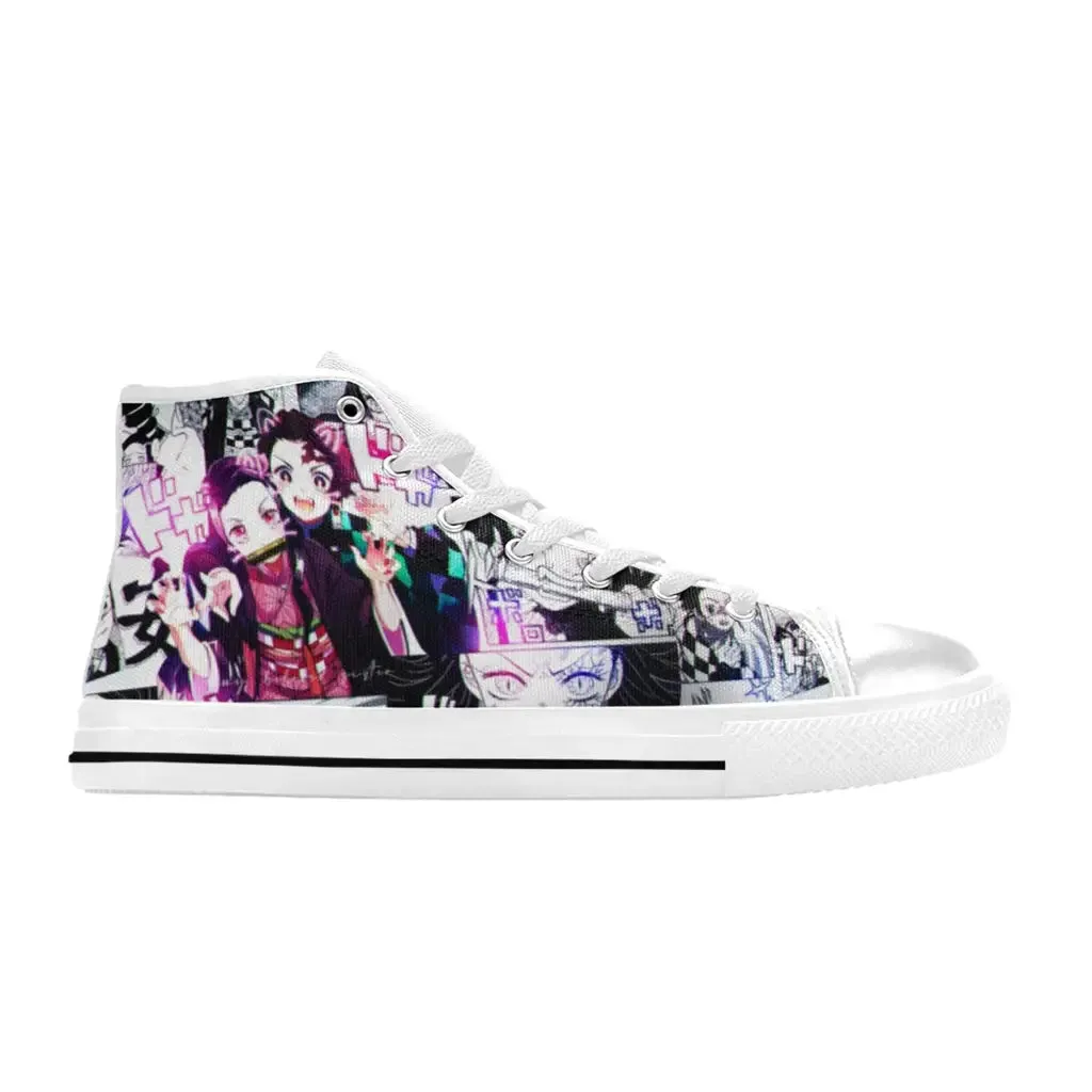 Kimetsu no yaiba Demon Slayer Nezuko Tanjiro Kamado Shoes High Top Sneakers for Kids and Adults