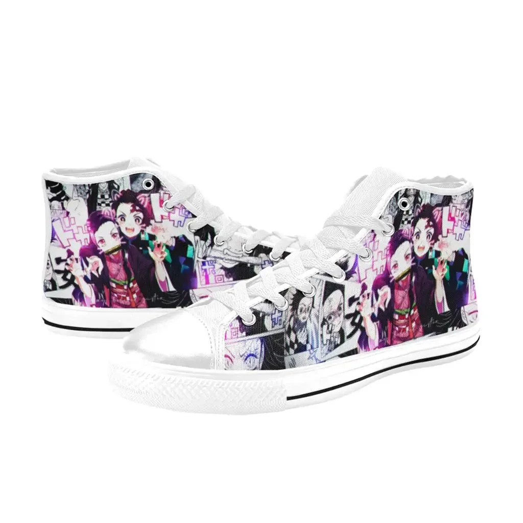 Kimetsu no yaiba Demon Slayer Nezuko Tanjiro Kamado Shoes High Top Sneakers for Kids and Adults