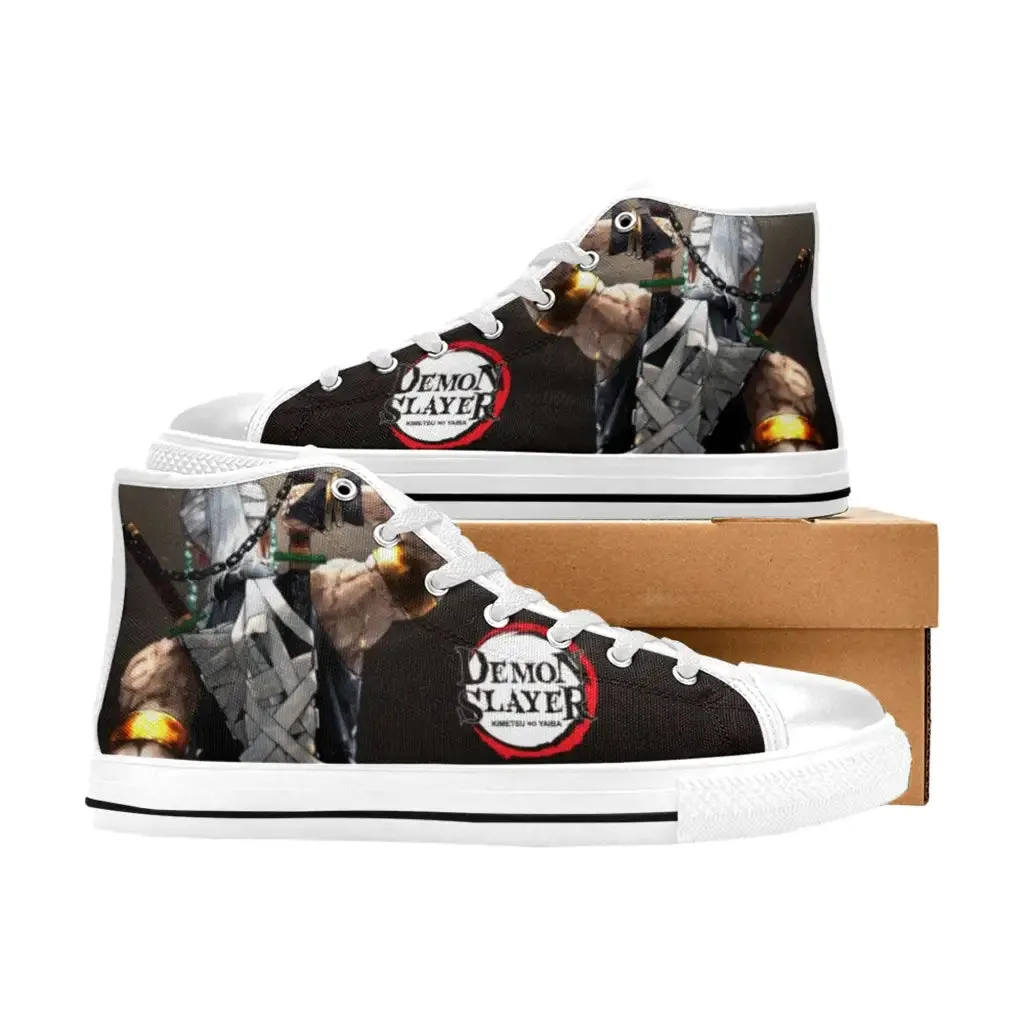 Kimetsu no yaiba Demon Slayer Tengen Uzui Shoes High Top Sneakers for Kids and Adults