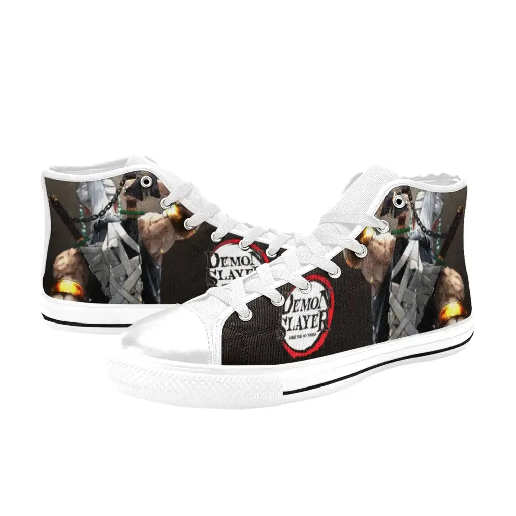 Kimetsu no yaiba Demon Slayer Tengen Uzui Shoes High Top Sneakers for Kids and Adults