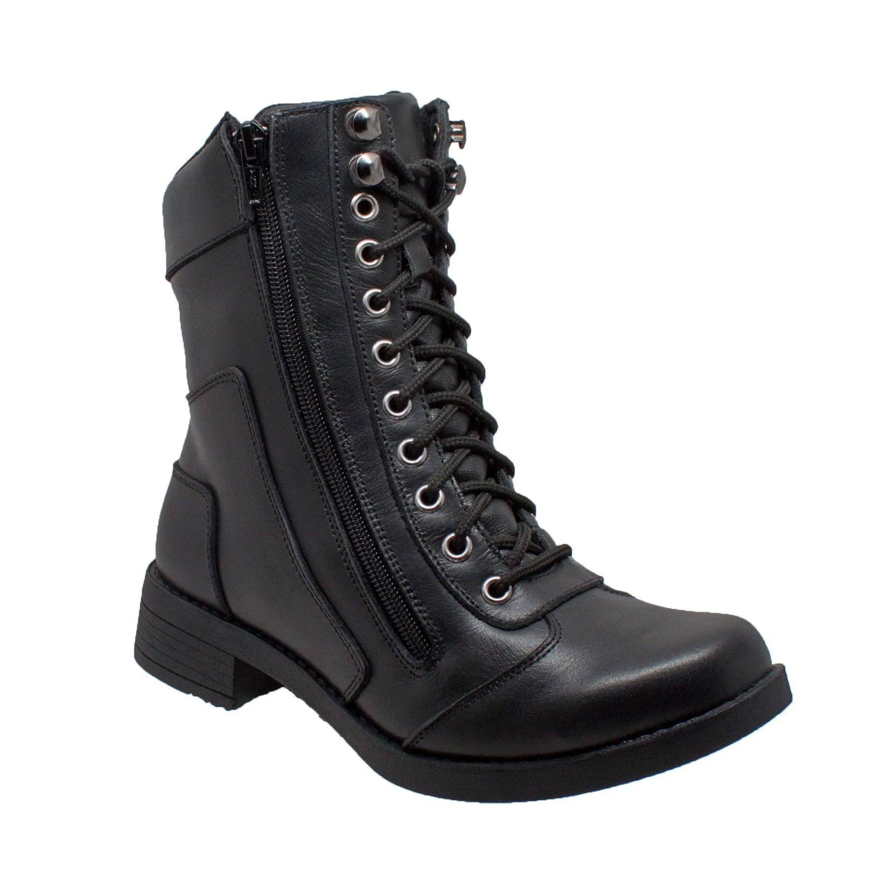 Ladies Zipper Biker Boot Black