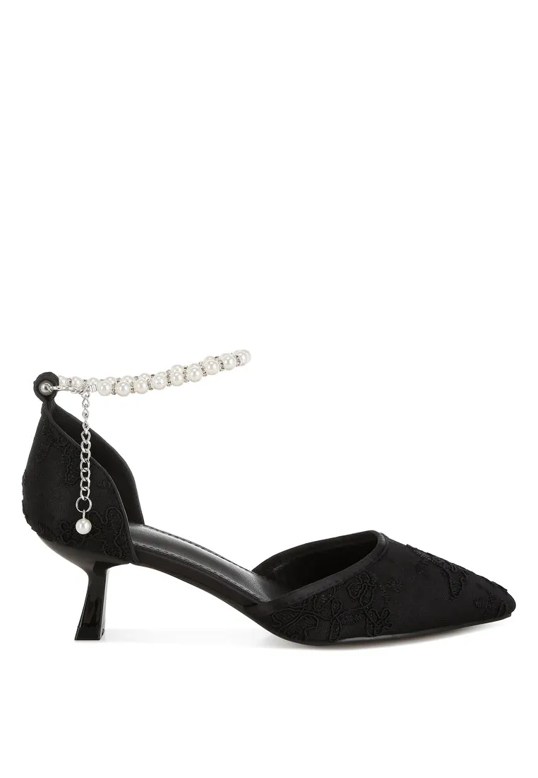 Laika Lace Kitten Heel Sandals