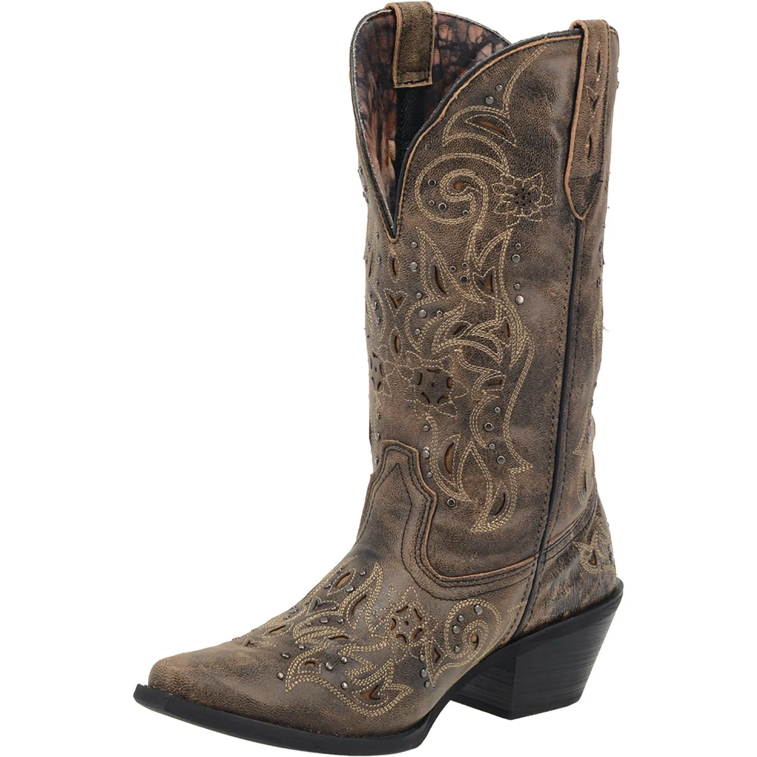 Laredo Womens Vanessa Cowboy Boots Leather Black/Tan