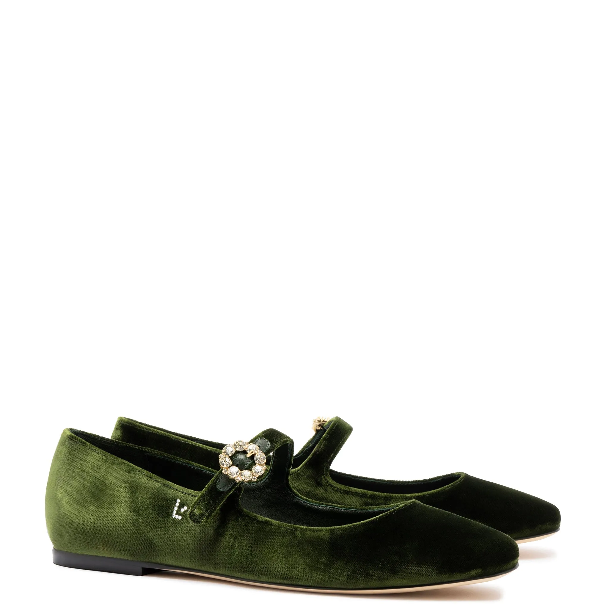 Larroude Blair Ballet Flat In Bosco Velvet