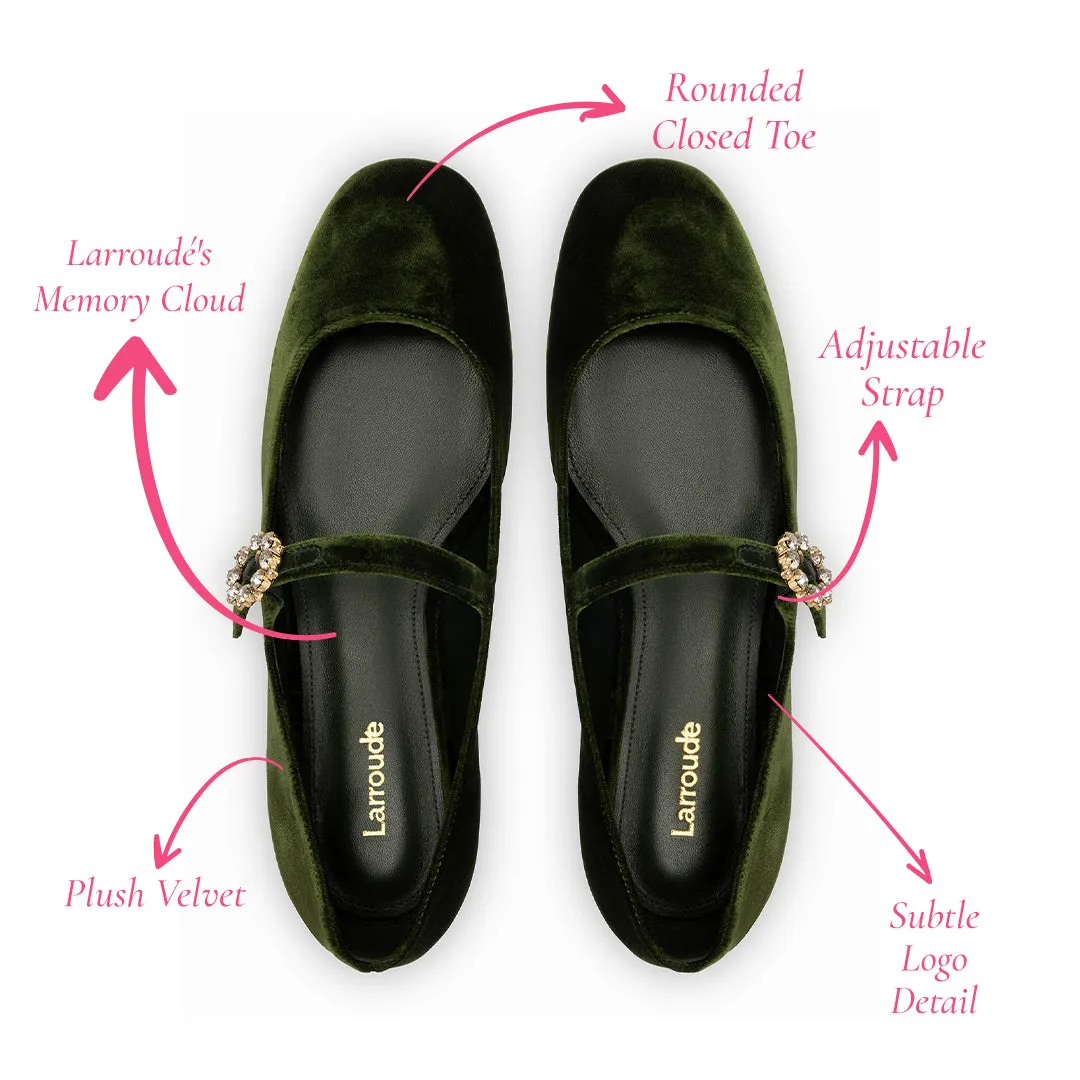 Larroude Blair Ballet Flat In Bosco Velvet