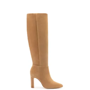 Larroude Cindy Hi Boot In Peanut Suede