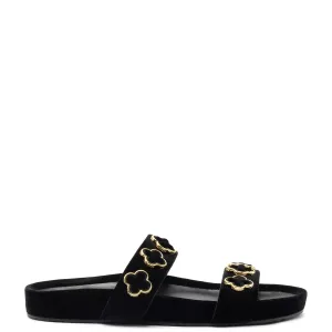 Larroude Milan Piccolo Slide In Black Velvet