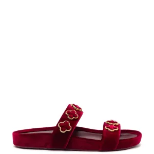 Larroude Milan Piccolo Slide In Wine Velvet