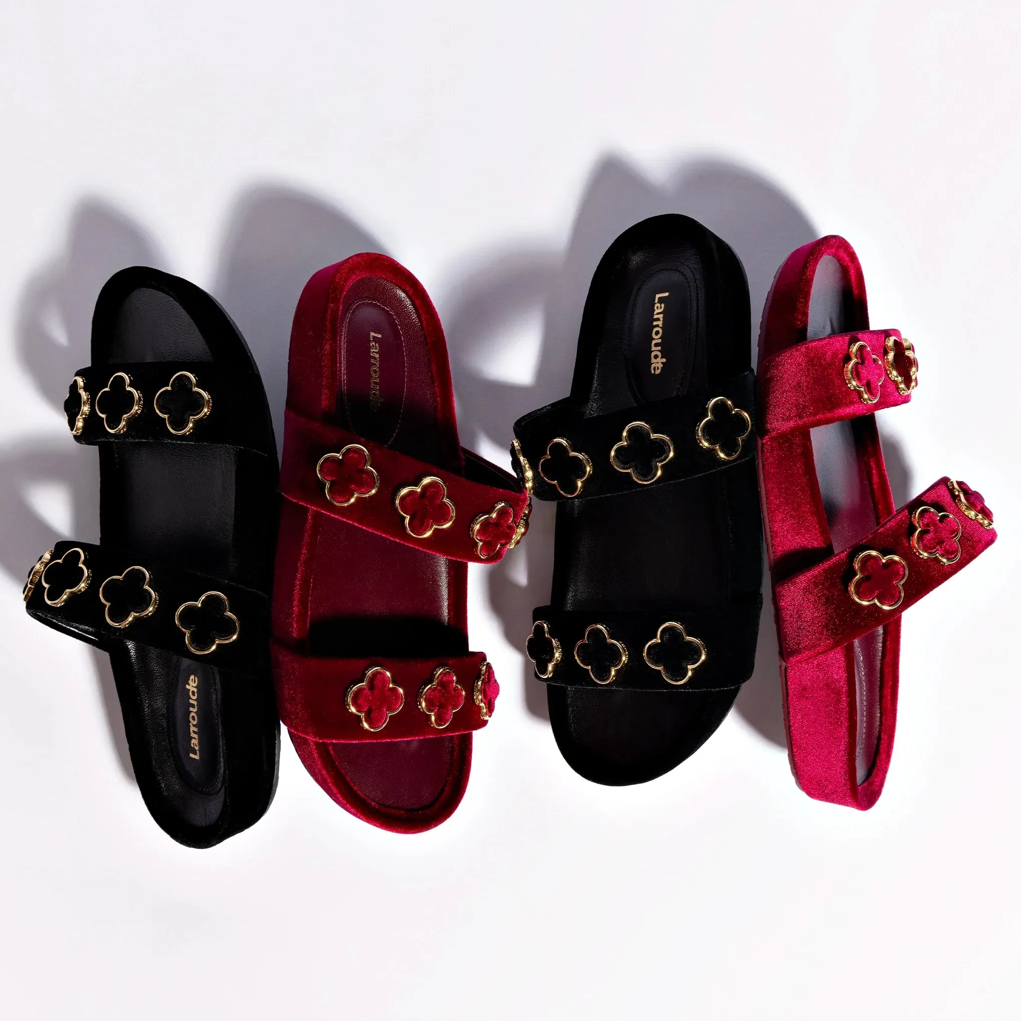 Larroude Milan Piccolo Slide In Wine Velvet