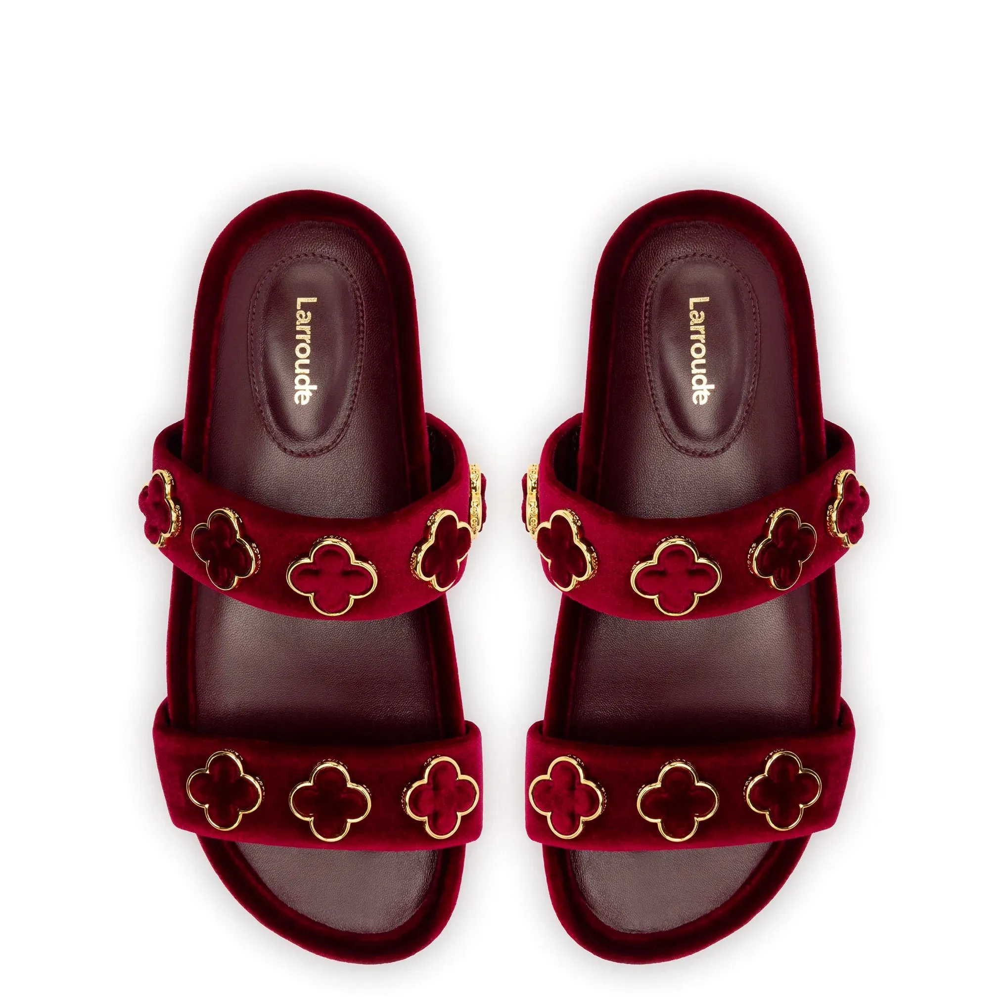 Larroude Milan Piccolo Slide In Wine Velvet