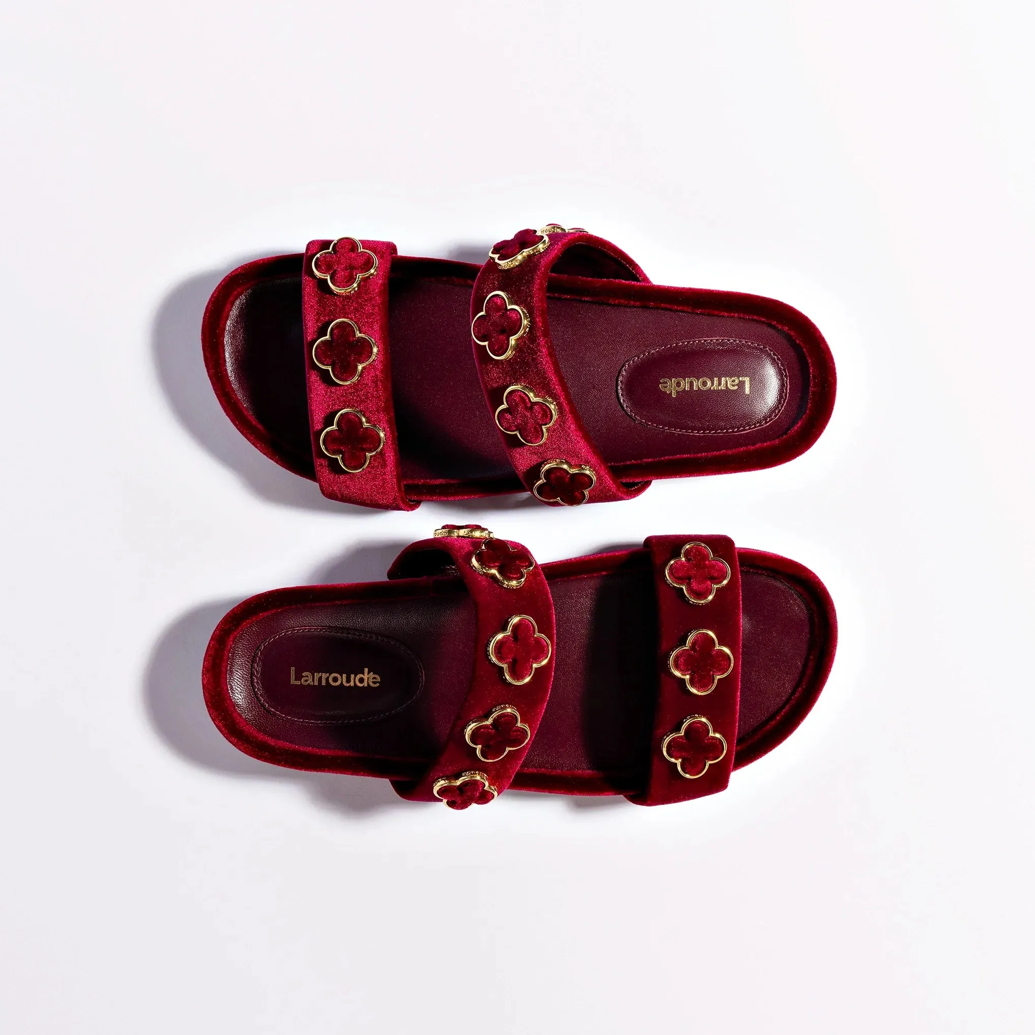 Larroude Milan Piccolo Slide In Wine Velvet